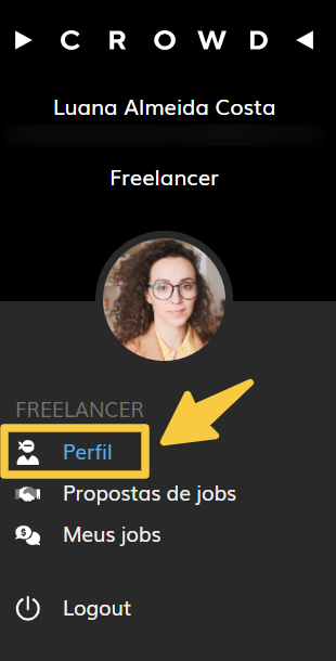 Como acessar o perfil de freelancer na plataforma Crowd