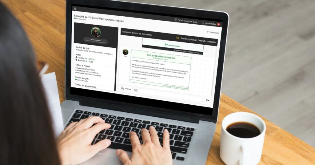 Minha proposta de job foi aceita pelo cliente na plataforma. O que acontece depois disso?